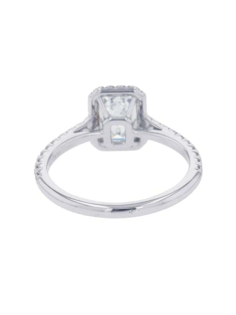 Tiffany & Co Ring Sorest Emerald Cut Diamond Medium Stone Platinum